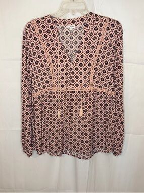 love.fire Pink and Black Floral Geometric Top